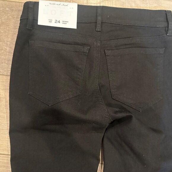 Ann Taylor Loft Black Skinny Crop Jeans 24/00P Womens Petite Denim NEW - Picture 9 of 9
